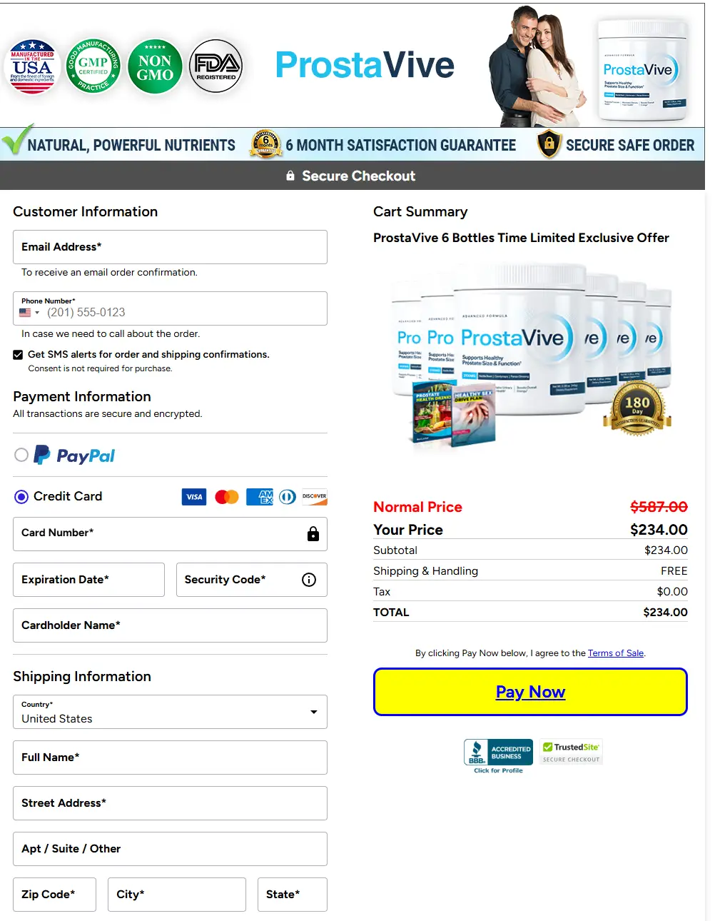 ProstaVive Cart Section